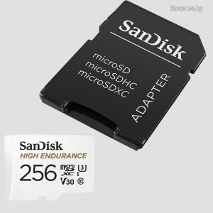 Sandisk 256GB microSDXC High Endurance Class 10  CL10 U3 V30 + adapterrel 183568