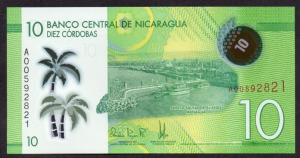Nicaragua 10 cordobas polymer UNC 2015