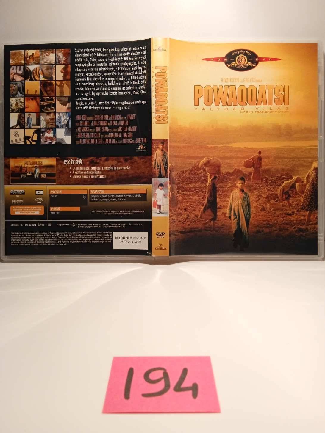 Jó állapotú DVD 194 Koyaanisqatsi - Kizökkent világ / Powaqqatsi - Változó világ - Díszdobozos