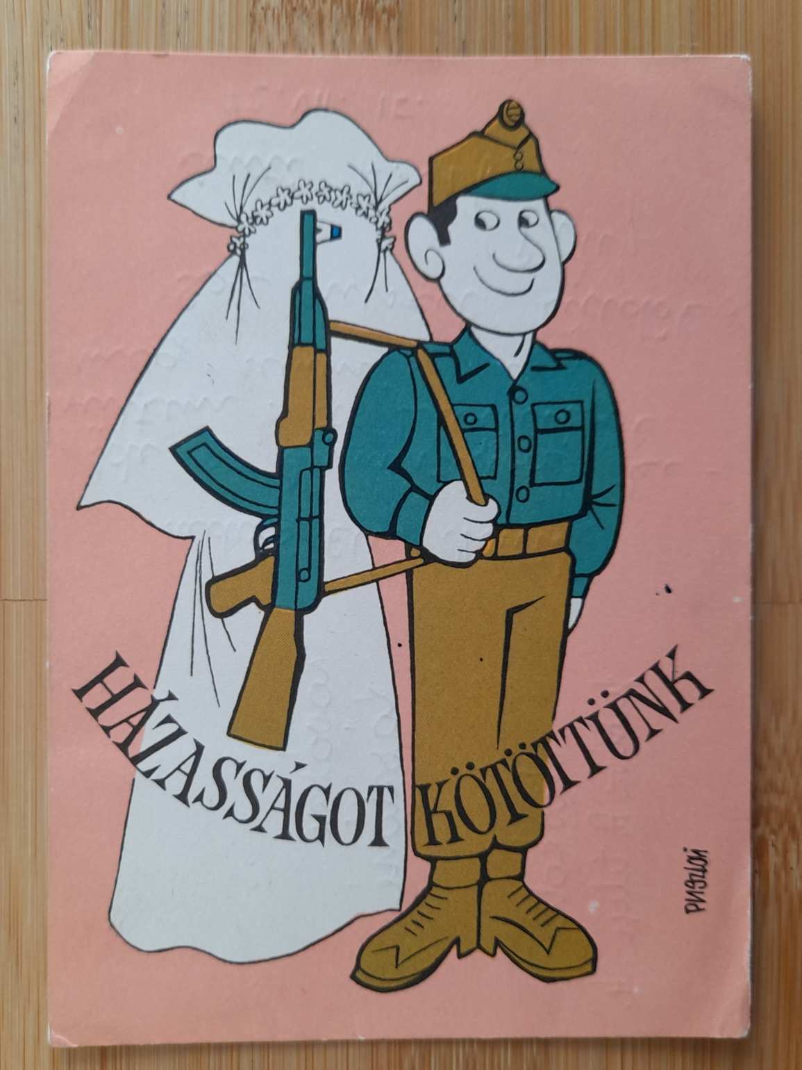 Képeslap, levelezőlap - Humoros vicces  katonai  sorkatonaság  grafikus (1/26/1_SZ)