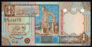 Líbia 1/4 dinar UNC 2002