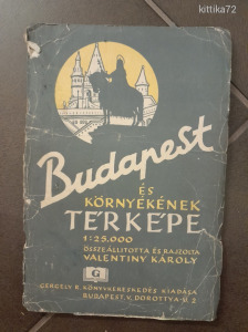 Valentiny Károly Budapest és környékének térképe papírrégiség papírgyűjtemény