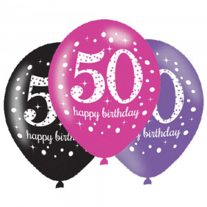 50 éves Happy Birthday  léggömb lufi 6 db-os