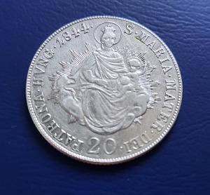 20 Krajcár 1844 B ezüst 6,62 gr.   V. Ferdinánd