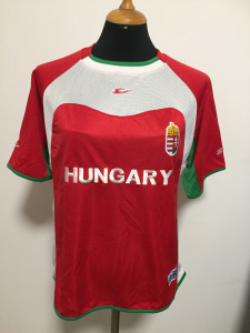 LANCAST HUNGARY piros fehér zöld rövid ujjú újszerű unisex sport mez póló felső S