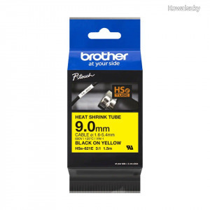 Brother HSE-621E P-Touch szalag 9mm Black on Yellow - 1,5m HSE621E