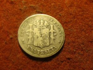 Spanyol ezüst 1 peseta 1882