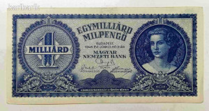 1 milliárd milpengő 1946 - UNC - a hiperinfláció begyorsulása Kép