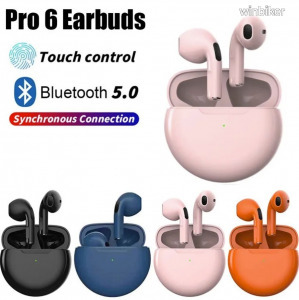 AIR PRO 6 bluetooth headset vezetéknélküli TWS fülhallgató android ios WIRELESS headsett PINK = 1FT