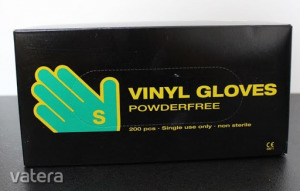 Egyszerhasználatos Abena Vinyl gumikesztyű púdermentes Fehér S méret 200 db / doboz