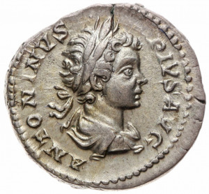 Caracalla denár RECTDR ORBIS RIC: 141 RSC: 545 (Ag) 3,23g EF+ Szép portré! Ebben az állapotban ritka