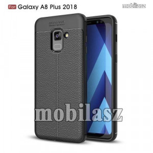SAMSUNG SM-A730F Galaxy A8 Plus (2018), OTT! LEATHER SERIES mobiltok, Fekete
