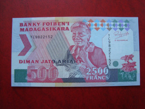 Madagaszkár 500 Francs-2500 Ariary UNC 1993!!!