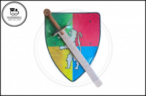 Pajzs karddal - Oroszlán színes