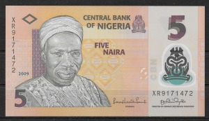 2009. Nigéria ,  5  Naira   UNC bankjegy , plastic