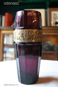 Walter & Sohne art deco ametisztüveg váza
