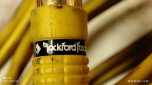 Auto HIFI RockFord Fosgate Interconnect sztereo audio kábel sárga 5m