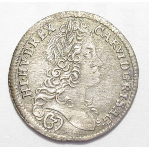 Csehország, III. Károly 3 krajcár 1721 - Prága EF, 1.71g