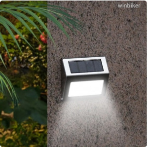 Napelemes SOLAR 3 LED lámpa vízálló kültéri kerti világítás FALI LÁMPA hangulat dekor LÉPCSŐ fény