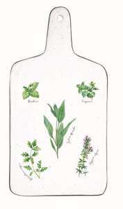 Porcelán vágó/munkalap 34,5x18cm,Herbarium