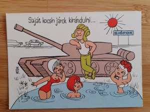 Képeslap, levelezőlap - Humoros vicces  katonai  sorkatonaság  grafikus (1/26/1_SZ)