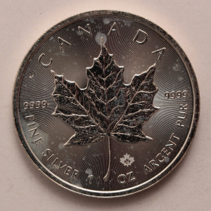 Kanada 5 dollár 2016, Ag.999 1 uncia - Juharlevél