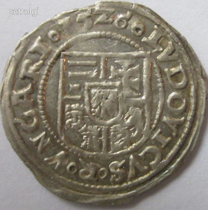 II.Lajos /1516-1526/ dénár. ÉH:673/f  B-A-A verdejel 1526.