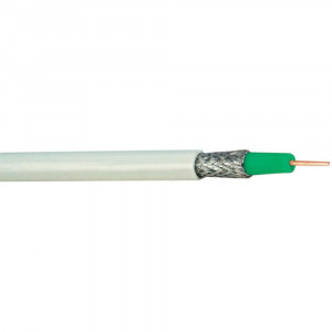 Koaxiális kábel, LKM-95, 100 dB LiYv Fehér, Zöld méteráru Hama