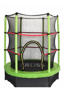 Gyermek trambulin védőhálóval - 140 cm-es WOODY CROSS GREEN