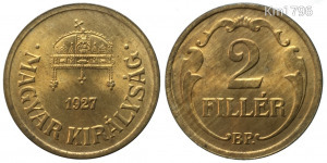 2 fillér 1927 - UNC