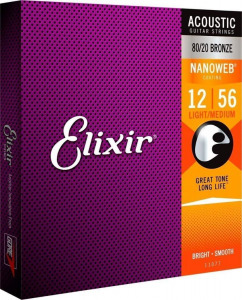 Elixir 11077 Nanoweb 12-56 akusztikus gitár húrkészlet