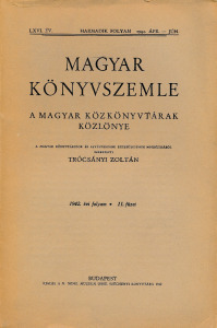 Magyar Könyvszemle, 1942. évi folyam, II. füzet