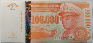Zaire 100000 nouveaux zaire 1996 UNC