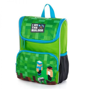 PlayWorld gyerek hátizsák - 29x10x22 cm - zöld/szürke