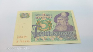 Svédország 5 korona 1978 AUNC-UNC