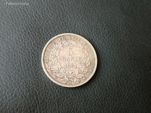 Francia 5 frank 1851 ezüst (C034) - Fix áron!!!