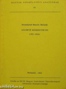 Bezsenyiné Huszár Melinda: Ráckeve keresztnevei (1801-1950)