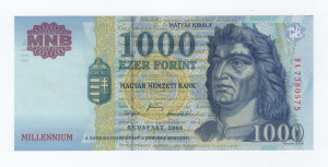 2000 1000 forint Millenium DA aUNC - Ritka