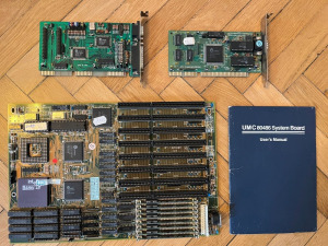 486 33MHz 8MB SIMM RAM UMC szett eredeti kézikönyvvel !