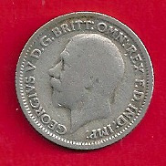 1929. Egyesült Királyság ezüst 6 pence, 24.40 €.