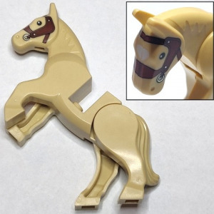 LEGO City - Tan, homok ló állatfigura - ÚJ