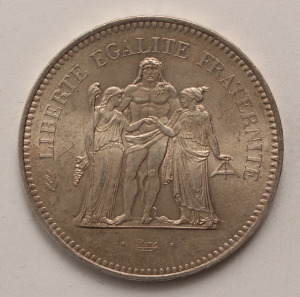 Franciaország 50 francs 1976, Ag(.900), 30g