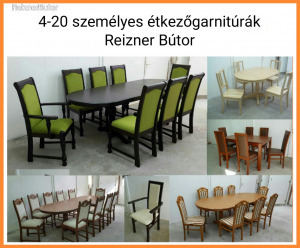 Új, minőségi, egyedi étkező garnitúra a Reizner Bútor-tól, kör asztal, szék, étkezőgarnitúra bárszék
