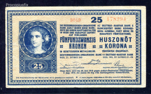1918  25 Korona  VF+  -JAN26