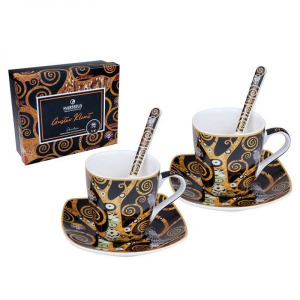 Klimt porcelán espresso kávéscsésze aljjal 2 személyes készlet - 100 ml - MARSSEUS