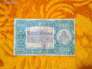 1923 -as 10000 Korona kis alakú Orell Füssli bankó Ritkább !!!! (L2902)