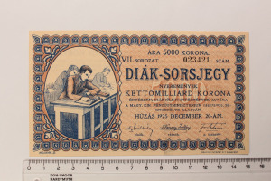 Diák sorsjegy 5000 korona 1925