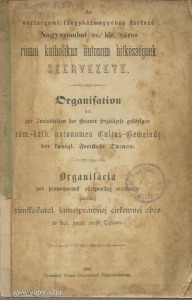Nagyszombat római katholikus autonom hitközségnek szervezete (1893.)