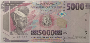 Guinea 5000 frank 2021 UNC