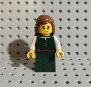 LEGO Castle - Peasant - Parasztasszony, földműves figura 1. verzió - ÚJ